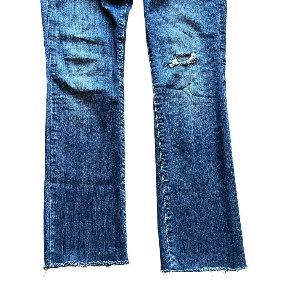 Womens Lucky Brand Lola Straight Run Stitch Jeans 2/26 Frayed Hem Low Rise - Picture 3 of 14